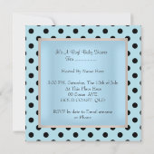 Cute Boy Baby shower Blue White Black Kaart (Achterkant)