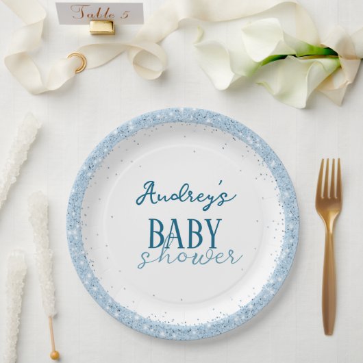 Cute Boy Baby shower Papieren Bordje (Huwelijk)