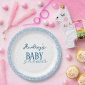 Cute Boy Baby shower Papieren Bordje (Feest)
