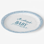 Cute Boy Baby shower Papieren Bordje (Gekanteld)