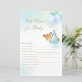 Cute Boy Beer Balloons Goed wenst Baby shower (Staand voorkant)