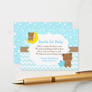 Cute Boy Beren Book Request for Baby shower Informatiekaartje
