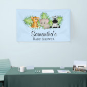 Cute Boy Blue Baby shower Safari Oerwoud Spandoek (Beurs)