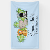 Cute Boy Blue Baby shower Safari Oerwoud Spandoek (Verticaal)