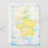 Cute Boy Blue Gold Dragon Baby shower Kaart (Achterkant)