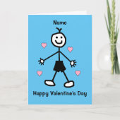 Cute Boy Blue Valentijns Card Kaart (Voorkant)