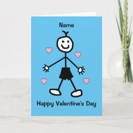 Cute Boy Blue Valentijns Card Kaart