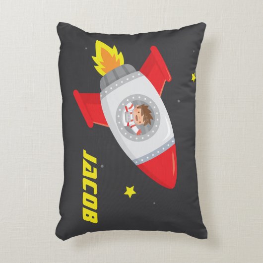 Cute Boy Buitenspace Rocket Kinder Bedroom Decor Accent Kussen (Voorkant(Verticaal))