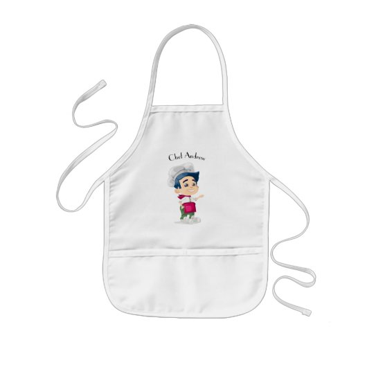 Cute boy chef|| Gepersonaliseerd Kinder Schort (Voorkant)