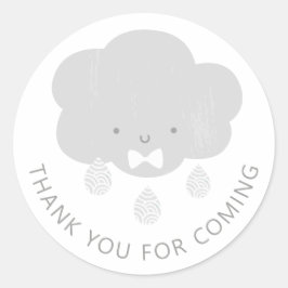 Cute boy cloud. Baby shower bedankt u voor uw koms Ronde Sticker