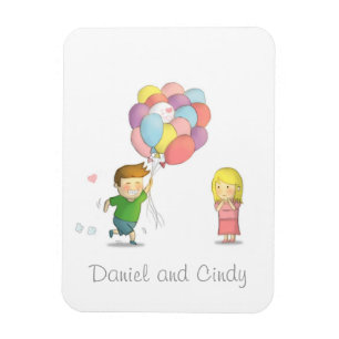 Cute Boy deelt zijn liefde voor meisjes met ballon Magneet