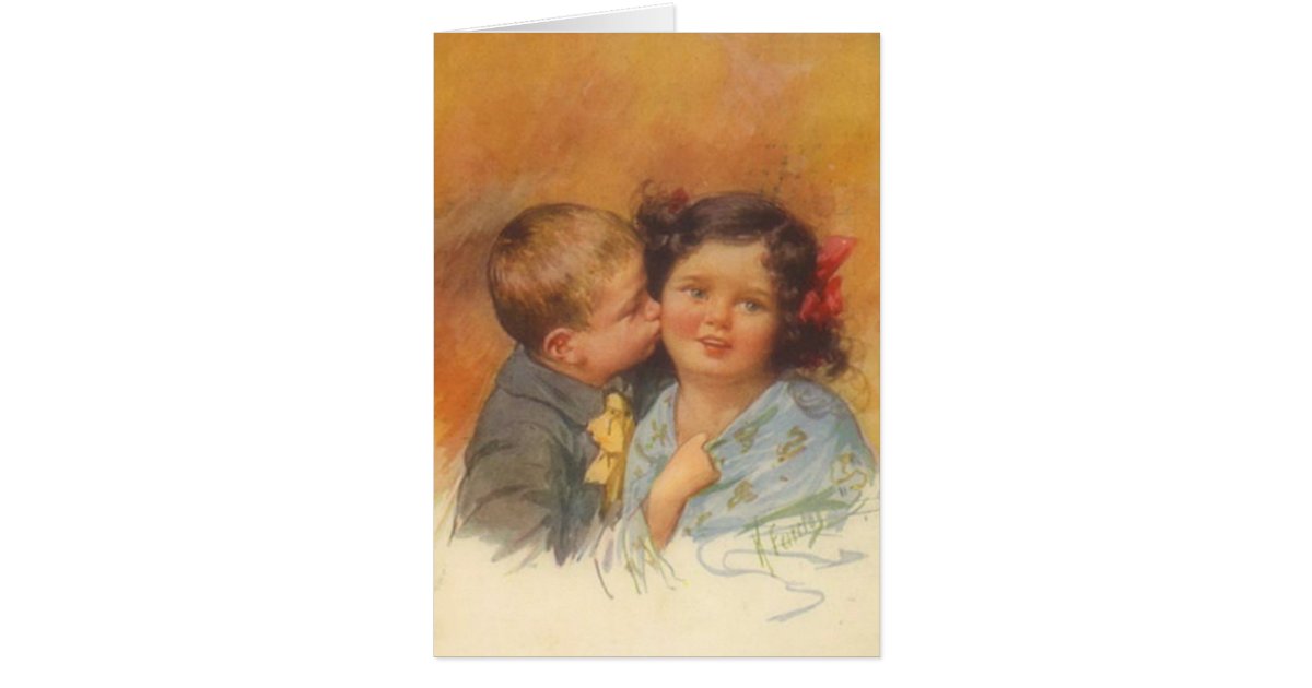 Cute Boy die een kus op de wang gooit | Zazzle.nl