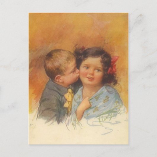 Cute Boy die een kus op de wang gooit Briefkaart (Voorkant)