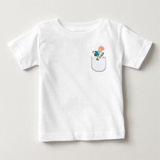 Cute Boy die I Vector Pocket Design T-Shirt zoekt (Voorkant)