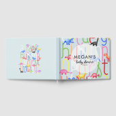 Cute Boy Dinosaur ABC Alphabet Baby shower Gastenboek (Volledig)