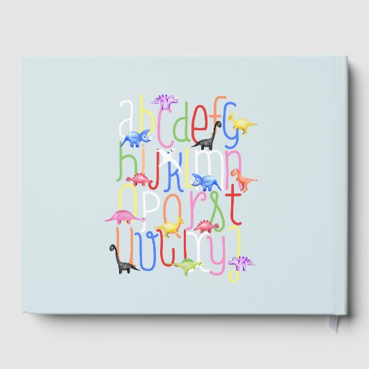 Cute Boy Dinosaur ABC Alphabet Baby shower Gastenboek (Achterkant)