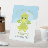 Cute Boy Dragon 1st Birthday Reclamebord Met Voetstuk (Insitu)