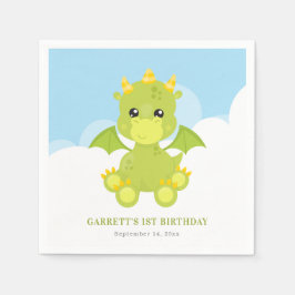 Cute Boy Dragon 1st Birthday Servet