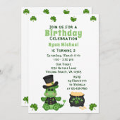 Cute Boy Dragon met Pot of Gold Irish Birthday Kaart (Voorkant / Achterkant)