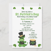 Cute Boy Dragon St. Patrick's Day Birthday Kaart (Voorkant)