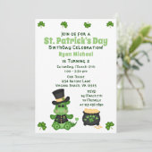 Cute Boy Dragon St. Patrick's Day Birthday Kaart (Staand voorkant)