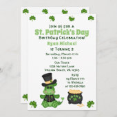 Cute Boy Dragon St. Patrick's Day Birthday Kaart (Voorkant / Achterkant)