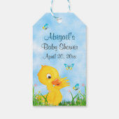 Cute Boy Ducking and Butterfly Baby shower Favor Cadeaulabel (Achterkant)