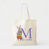 Cute Boy Easter Bunny Initial and Name Tote Bag (Voorkant)