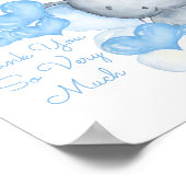 Cute Boy Elephant Baby shower Cadeft Table Sign. Poster (Hoek)