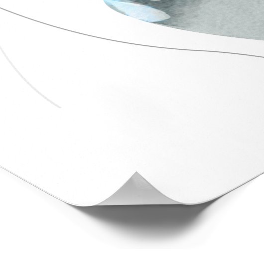 Cute Boy Elephant Balloons Baby shower Poster (Hoek)