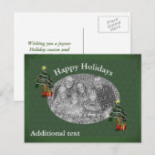 Cute Boy Elf kerstfeestay Foto Briefkaart (Voorkant / Achterkant)