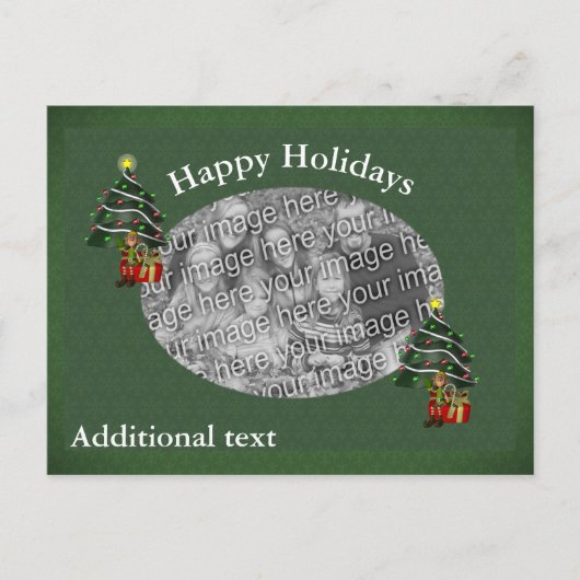 Cute Boy Elf kerstfeestay Foto Briefkaart (Voorkant)