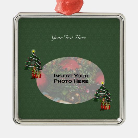Cute Boy Elf Tree Holiday Photo Ornament (Voorkant)