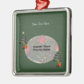 Cute Boy Elf Tree Holiday Photo Ornament (Links)