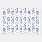 Cute Boy First Birthday Blue Elephant Personalized Inpakpapier Vel (Voorkant 3)