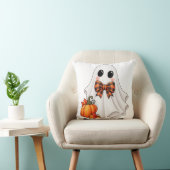 Cute Boy Geest en Pompoen Halloween Sierkussen (Stoel)
