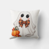 Cute Boy Geest en Pompoen Halloween Sierkussen (Achterkant)
