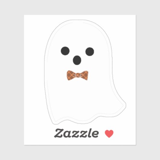 Cute Boy Ghost met Pset Bow Halloween Sticker (Vel)