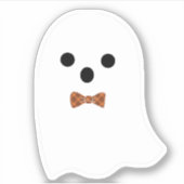 Cute Boy Ghost met Pset Bow Halloween Sticker (Voorkant)