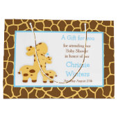 Cute Boy Giraffe Baby shower Dank u Groot Cadeauzakje (Achterkant)
