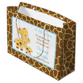 Cute Boy Giraffe Baby shower Dank u Groot Cadeauzakje (Achterkant Gekanteld)
