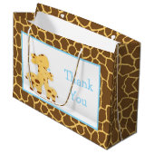 Cute Boy Giraffe Baby shower Dank u Groot Cadeauzakje (Voorkant Gekanteld)