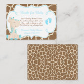 Cute Boy Giraffe Book Request for Baby shower Informatiekaartje (Voorkant / Achterkant)
