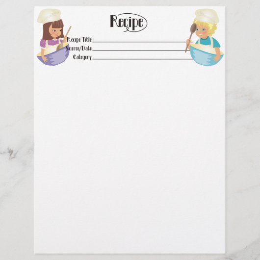 Cute boy girl kind vriendelijke recept letterhead (Voorkant)