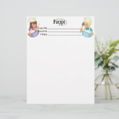 Cute boy girl kind vriendelijke recept letterhead (Staand voorkant)