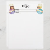 Cute boy girl kind vriendelijke recept letterhead (Voorkant / Achterkant)