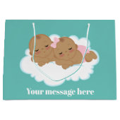 Cute boy girl twint baby shower groot cadeauzakje (Voorkant)