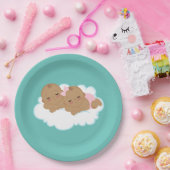 Cute boy girl twint baby shower papieren bordje (Feest)