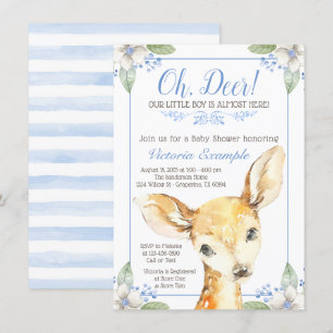 Cute Boy Herten Baby Shower Uitnodigingen