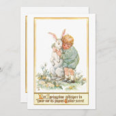 Cute Boy Hugging Easter Bunny Feestdagenkaart (Voorkant / Achterkant)